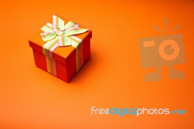 Orange Gift Box Stock Photo