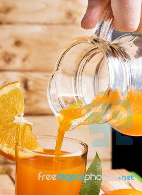 Orange Juice Drink Represents Liquid Fruity And Natural Stock Photo