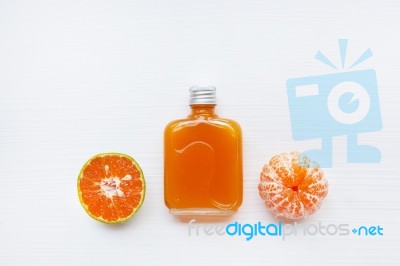 Orange Juice Isolated On White Background Stock Photo