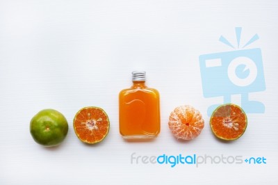 Orange Juice Isolated On White Background Stock Photo