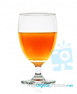 Orange Juice Of Glass Isolated On The White Background Stock Photo