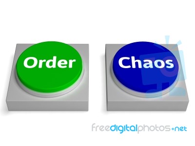 Order Chaos Buttons Shows Orderly Or Messy Stock Image