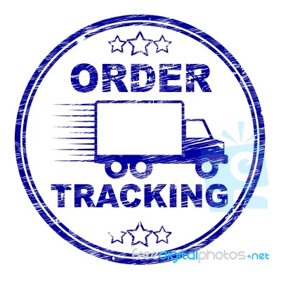 Order Tracking Stamp Means Logistics Trackable And Shipping Stock Image