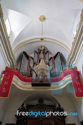 Organ In The Church Of The Encarnacion In Marbella Stock Photo