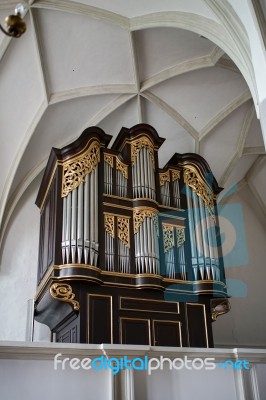 Organ In The Parish Church Of St. Georgen Stock Photo