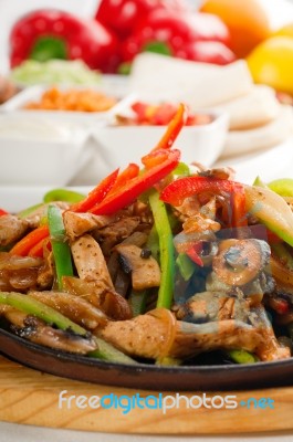 Original Fajita Sizzling Hot  On Iron Plate Stock Photo