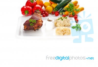 Original German Bbq Pork  Knuckle Stock Photo