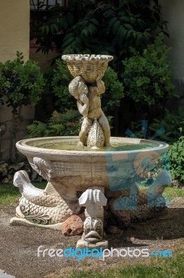 Ornamental Fountain In Calahonda Stock Photo
