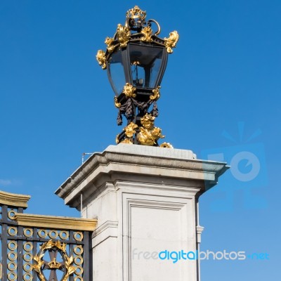 Ornate Lamp At Canada Gate London Stock Photo