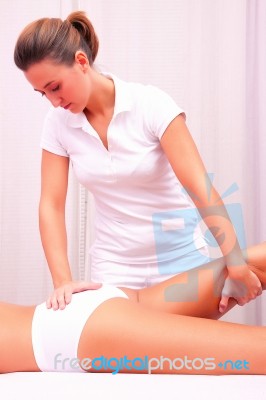 Osteopathic Manual Therapy Lumbar Spine Stock Photo