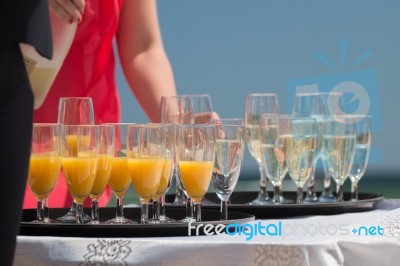 Outdoor Champagne And Juice Stock Photo Outdoor Champagne And Juice Stock Photo
