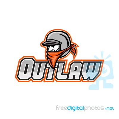 Outlaw Biker Mascot Stock Image
