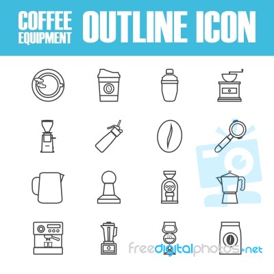 Outline Coffee Icon Stock Image