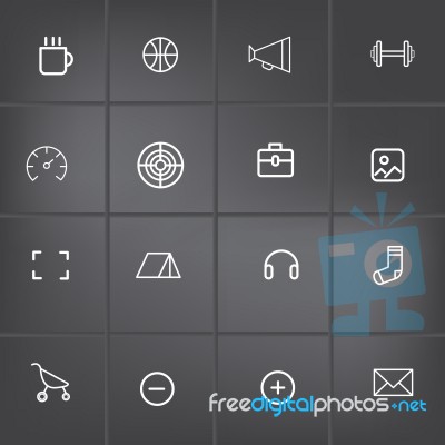 Outline Icon Set For Graphic Design  Illustration Eps 10 Stock Image