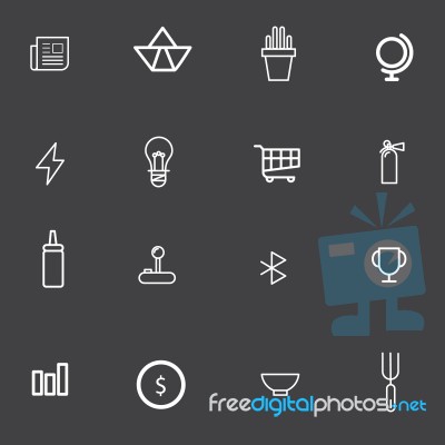 Outline Icon Set For Graphic Design  Illustration Eps 10 Stock Image