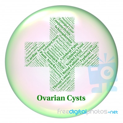 Ovarian Cysts Indicates Poor Health And Affliction Stock Image