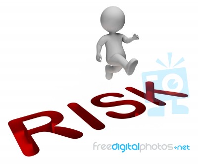 Overcome Risk Indicates Hard Times And Beware 3d Rendering Stock Image