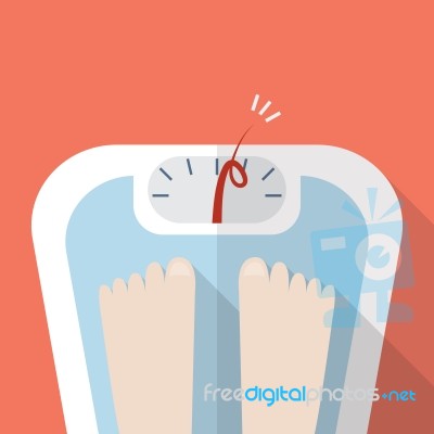 Overweight Bare Feet On Weight Scale Stock Image