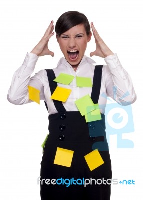 Overwhelmed With Too Many Tasks Stock Photo