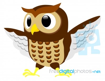 Owl Cartoon Character Stock Image