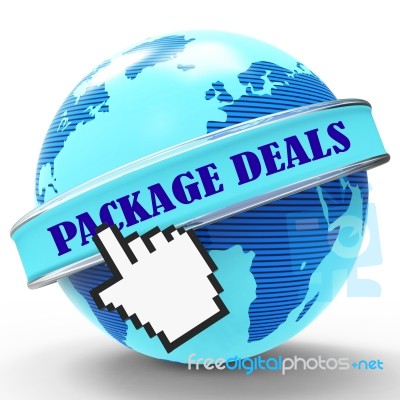 Package Deals Indicates Fully Inclusive And Bargain 3d Rendering… Stock Image