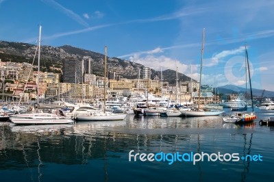 Packed Harbour At Monte Carlo Monaco Stock Photo