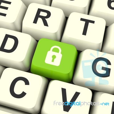 Padlock Computer Key Stock Image