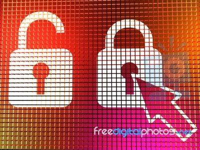 Padlock Icon On Computer Monitor Stock Image