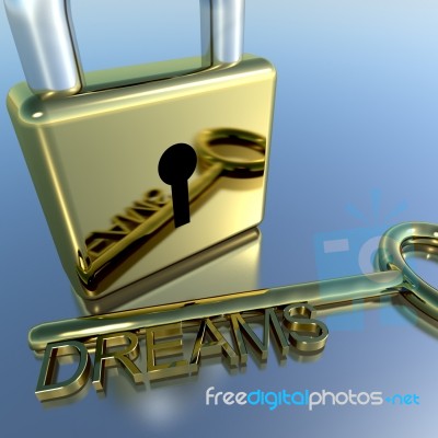 Padlock With Dreams Key Stock Image