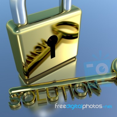 Padlock With Solution Key Stock Image