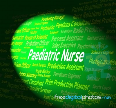 Paediatric Nurse Shows Kid Nurses And Hire Stock Image