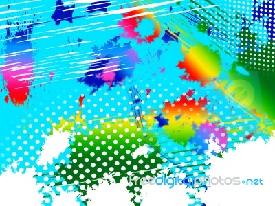 Paint Splash Means Colorful Splashed And Spectrum Stock Image