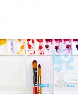 Paintbrush And Palette Stock Photo