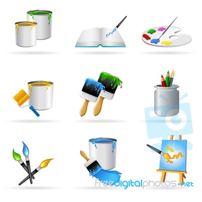 Painting Icons Stock Image