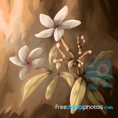 Painting Still Life Flower Stock Image