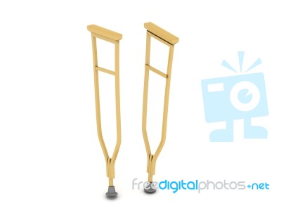 Pair Of Crutches Stock Photo