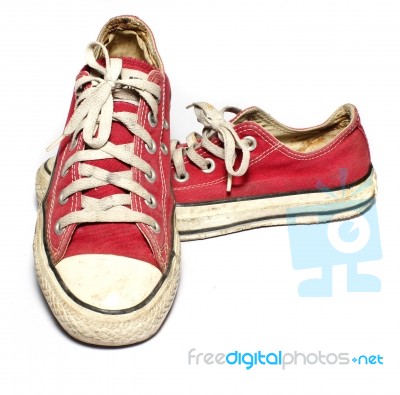 Pair Of Old Sneakers Stock Photo