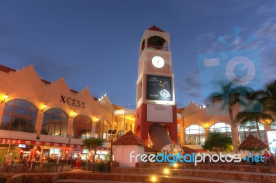 Palm Beach  Is A  Street With  Hotels And Restaurants In Aruba Stock Photo