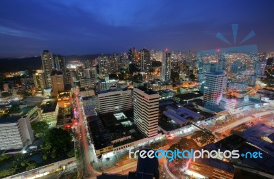 Panama City In The Twilight Stock Photo