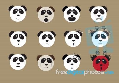 Panda Bear Face Emoji Stock Image