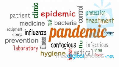 Pandemic Word In Cloud Concept With White Background Stock Image