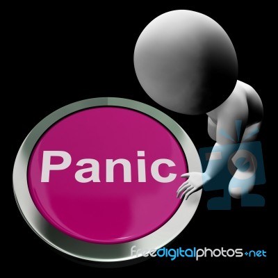 Panic Button Shows Alarm Distress And Crisis Stock Image Panic Button Shows Alarm Distress And Crisis Stock Image