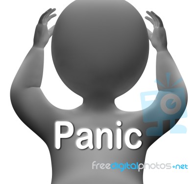 Panic Character Means Fear Worry And Distress Stock Image Panic Character Means Fear Worry And Distress Stock Image