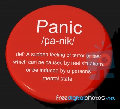 Panic Definition Button Stock Image