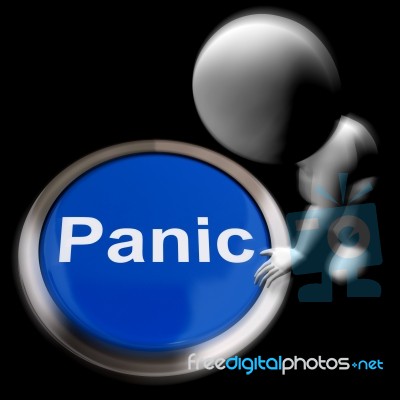 Panic Pressed Shows Alarm Distress And Crisis Stock Image Panic Pressed Shows Alarm Distress And Crisis Stock Image