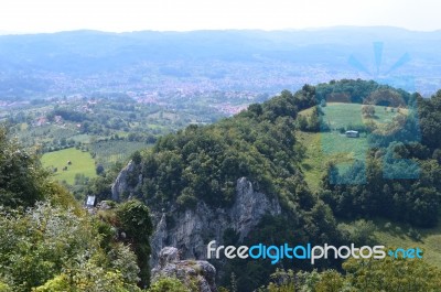 Panoramic View From Castle Stock Photo