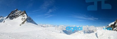 Panoramic View Of Jungfrau Stock Photo