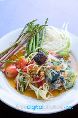 Papaya Salad Stock Photo