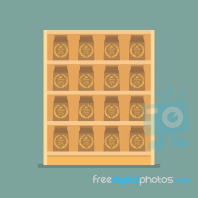 Paper Bag Products On Shelves Stock Image