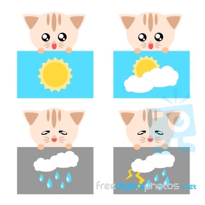 Paper Cat Weather Icon Illustration Stock Image
